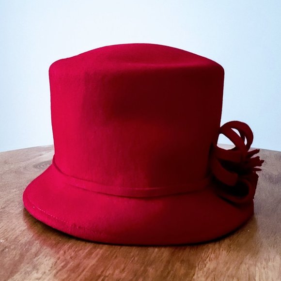 DANIELE MEUCCI Fancy Red Wool Bucket Hat NWT - Picture 3 of 6